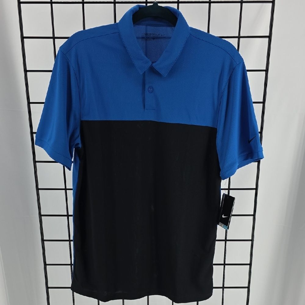 Nike Golf Men's Polo in Blue and Black Dri-Fit NEW Size S